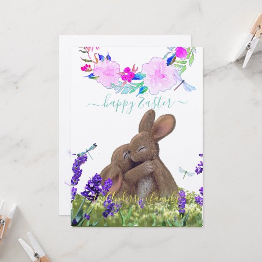 Custom Happy Oaster Shabby Chic Boho Style Large Karte (Vorderseite/Rückseite Beispiel)