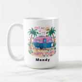 Custom Happy Place Travel Camping Kaffeetasse (Links)