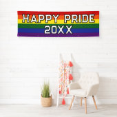 Custom Happy Pride LGBT Gay Pride Party Rainbow Banner (Insitu)