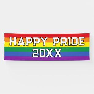 Custom Happy Pride LGBT Gay Pride Party Rainbow Banner
