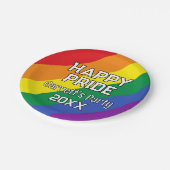 Custom Happy Pride LGBT Gay Pride Party Rainbow Pappteller (Schrägansicht)