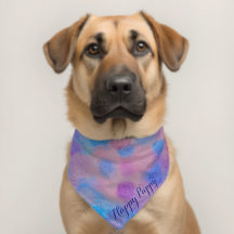 Custom Happy Puppy Watercolor Soft Pet Scarf