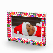 Custom Happy Red Bright Green Christmas Keepake Fotoblock (Rechts)