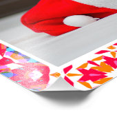 Custom Happy Red Bright Green Christmas Keepake Fotodruck (Ecke)