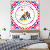 Custom Happy Red Bright Green Christmas Keepake Leinwanddruck (Insitu (Schlafzimmer))