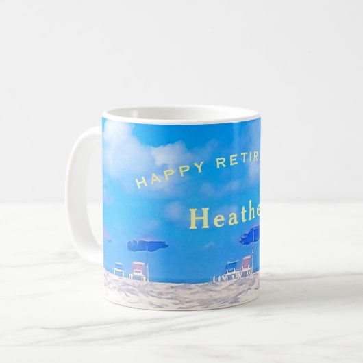 Custom Happy Retirement Geschenk Kaffeetasse (Vorderseite Links)