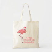Custom Happy Retirement wünscht Pink Flamingo Tragetasche (Vorne)