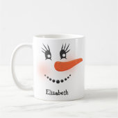 Custom Happy Snowman Face Frohe Weihnachtsgeschenk Kaffeetasse (Links)