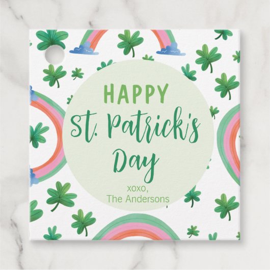 CUSTOM Happy St Patrick's Day Geschenkanhänger (Vorderseite)