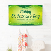 Custom Happy St. Patrick's Day Green Sparkle Party Banner (Insitu)