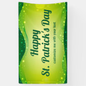 Custom Happy St. Patrick's Day Green Sparkle Party Banner (Vertikal)