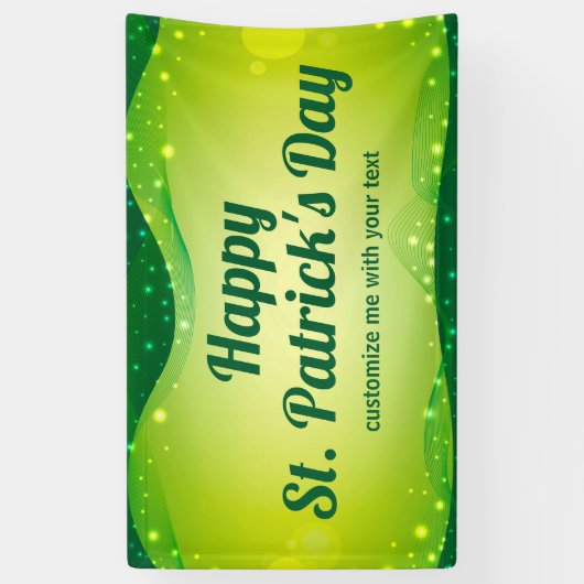 Custom Happy St. Patrick's Day Green Sparkle Party Banner (Vertikal)