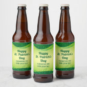 Custom Happy St. Patrick's Day Green Sparkle Party Bierflaschenetikett (Flaschen)