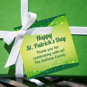 Custom Happy St. Patrick's Day Green Sparkle Party Geschenkanhänger