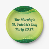 Custom Happy St. Patrick's Day Green Sparkle Party Pappteller (Vorderseite)