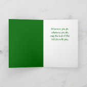 Custom Happy St. Patrick's Day Kleeblatt Niedlich Karte (Innenseite)