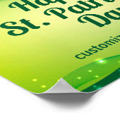 Custom Happy St. Patrick's Day Niedlich Green Spar Poster (Ecke)