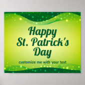 Custom Happy St. Patrick's Day Niedlich Green Spar Poster (Vorne)