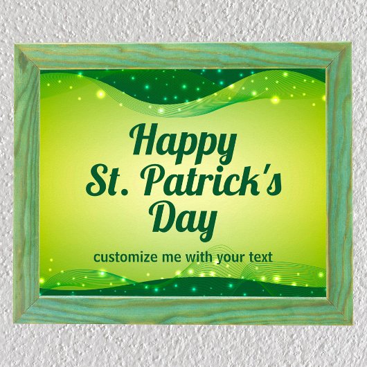 Custom Happy St. Patrick's Day Niedlich Green Spar Poster