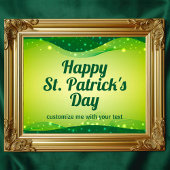 Custom Happy St. Patrick's Day Niedlich Green Spar Poster