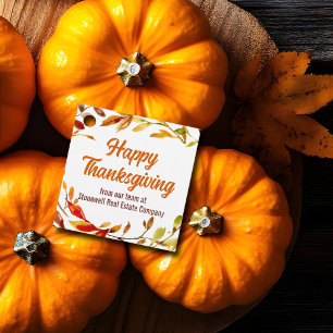 Custom Happy Thanksgiving Autumn Leaves Company Geschenkanhänger