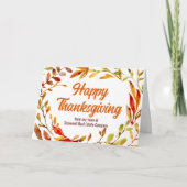 Custom Happy Thanksgiving Autumn Leaves Company Karte (Vorderseite)