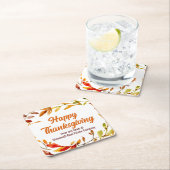 Custom Happy Thanksgiving Autumn Leaves Company Rechteckiger Pappuntersetzer (Vor Ort)