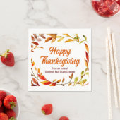 Custom Happy Thanksgiving Autumn Leaves Company Serviette (Beispiel)