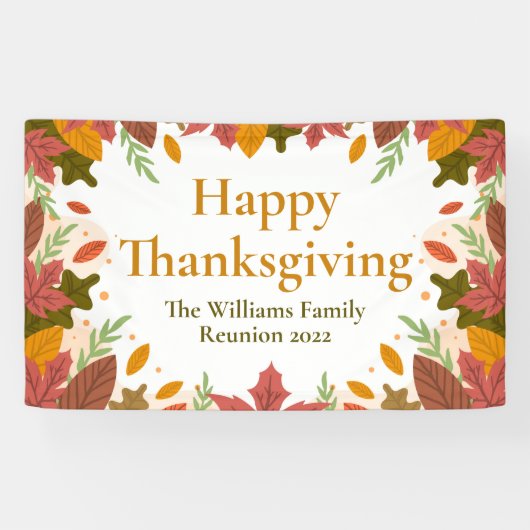 Custom Happy Thanksgiving Autumn Leaves Urlaub Banner