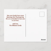 Custom Happy Thanksgiving Autumn Leaves Wreath Postkarte (Rückseite)