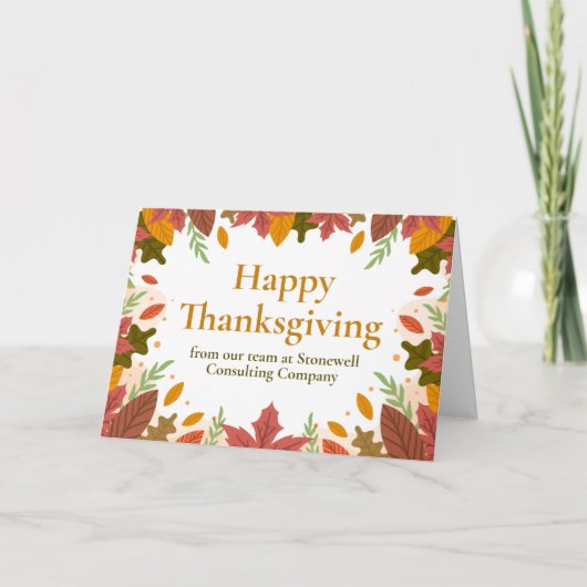 Custom Happy Thanksgiving Fall Business Marketing Karte (Vorderseite)