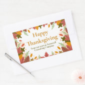 Custom Happy Thanksgiving Fall Business Marketing Rechteckiger Aufkleber (Umschlag)
