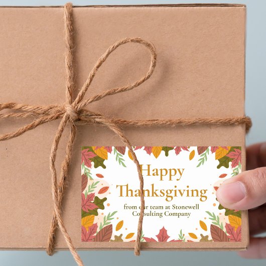 Custom Happy Thanksgiving Fall Business Marketing Rechteckiger Aufkleber