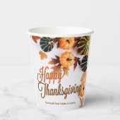 Custom Happy Thanksgiving Fall Company Dinner Pappbecher (Rückseite)