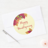 Custom Happy Thanksgiving farbenfrohe Herbstlaube Runder Aufkleber (Umschlag)