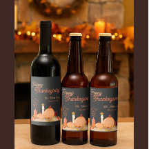 Custom Happy Thanksgiving Flasche Label