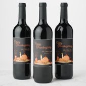 Custom Happy Thanksgiving Flasche Label Weinetikett (Flaschen)