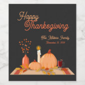 Custom Happy Thanksgiving Flasche Label Weinetikett (Einzelnes Label)