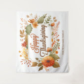 Custom Happy Thanksgiving Floral Party Foto Stand Wandteppich (Vorderseite)