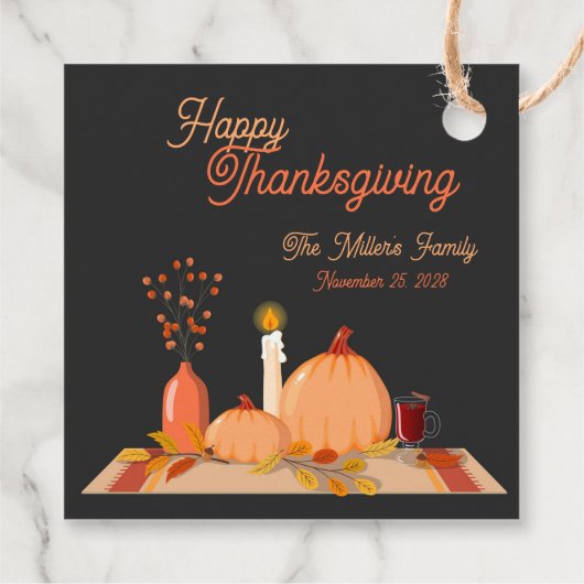 Custom Happy Thanksgiving Geschenkanhänger (Rückseite)