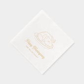 Custom Happy Thanksgiving Gold Foil Türkei Napkins Servietten Mit Folie (Rechts)