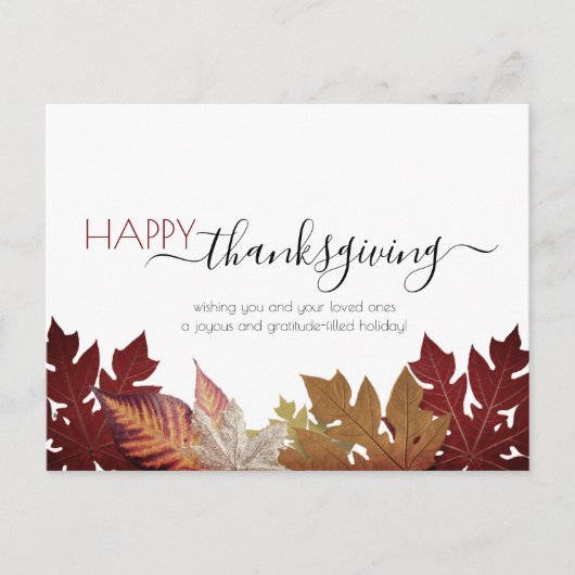 Custom Happy Thanksgiving Message Staff Postkarte (Vorderseite)