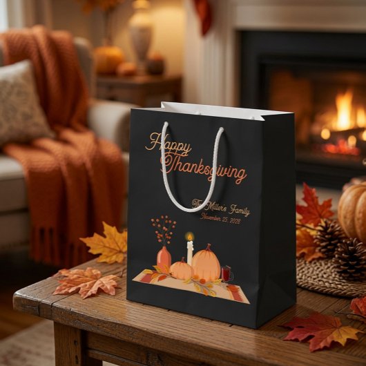 Custom Happy Thanksgiving Mittlere Geschenktüte