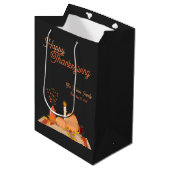 Custom Happy Thanksgiving Mittlere Geschenktüte (Vorderseite Schrägansicht)