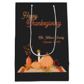 Custom Happy Thanksgiving Mittlere Geschenktüte (Rückseite)