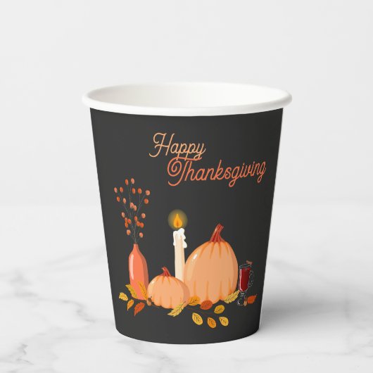 Custom Happy Thanksgiving Pappbecher (Rückseite)