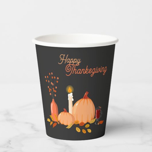 Custom Happy Thanksgiving Pappbecher (Vorderseite)