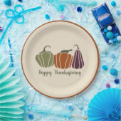 Custom Happy Thanksgiving Party Moderne Pumpkins Pappteller (Party)
