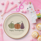 Custom Happy Thanksgiving Party Moderne Pumpkins Pappteller (Party)