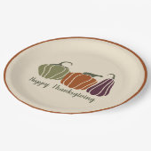 Custom Happy Thanksgiving Party Moderne Pumpkins Pappteller (Schrägansicht)